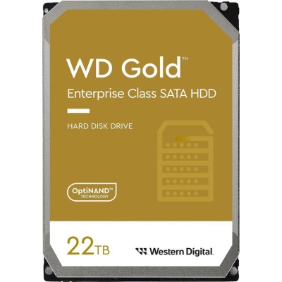 HDD-диск Western Digital Gold (22 TB, SATA-III 6 Gb/s, 3.5 LFF, 7200 RPM, cache 512MB, OptiNAND iNAND UFS, Helium HelioSeal) WD221KRYZ