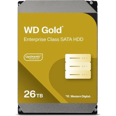 HDD-диск Western Digital Gold (26 TB, SATA-III 6 Gb/s, 3.5 LFF, 7200 RPM, cache 512MB, OptiNAND, HelioSeal) WD261KRYZ